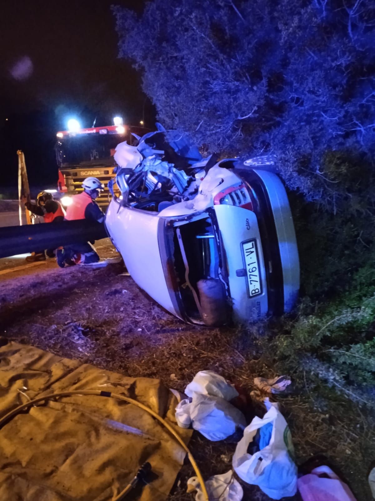 Vuelca un coche en la autopista de Llucmajor