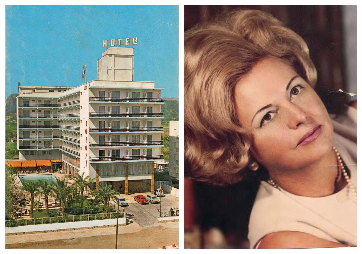 El hotel Safari en los años 70. A la derecha, Elodia Santiago Ferrer.