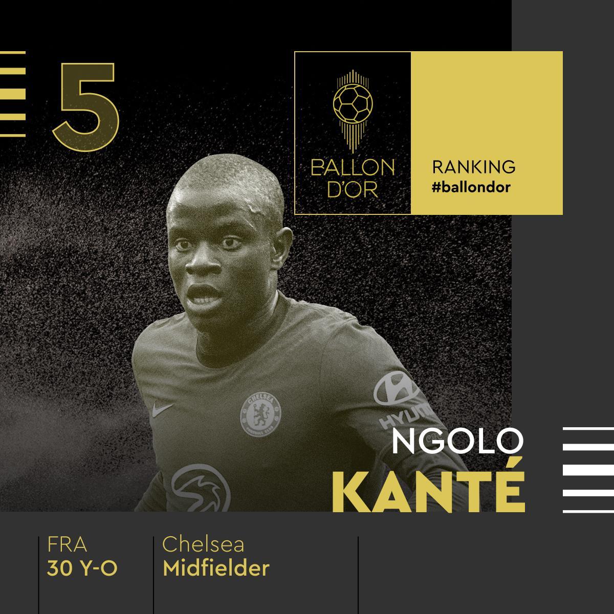 5 - N'Golo Kanté (Balón de Oro)