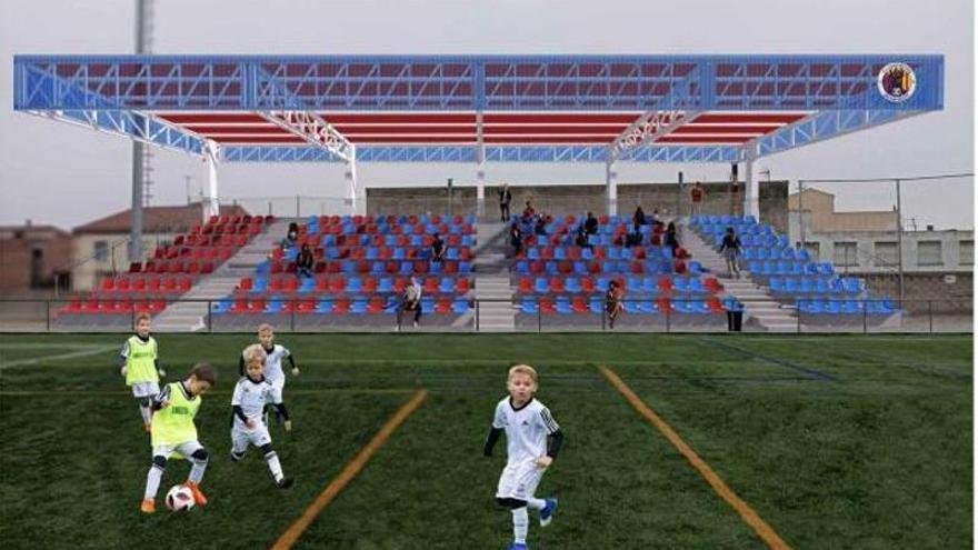 Sant Vicenç cobrirà la grada del camp de futbol amb una marquesina