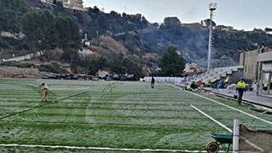 L&#039;Ajuntament de Sant Vicenç preveia inaugurar el camp de futbol el 23 de març