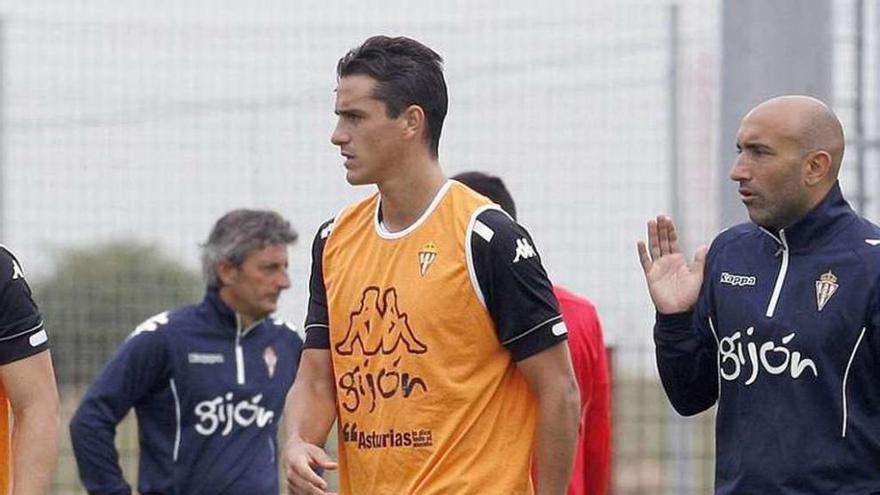 Bernardo, en el entrenamiento de ayer.