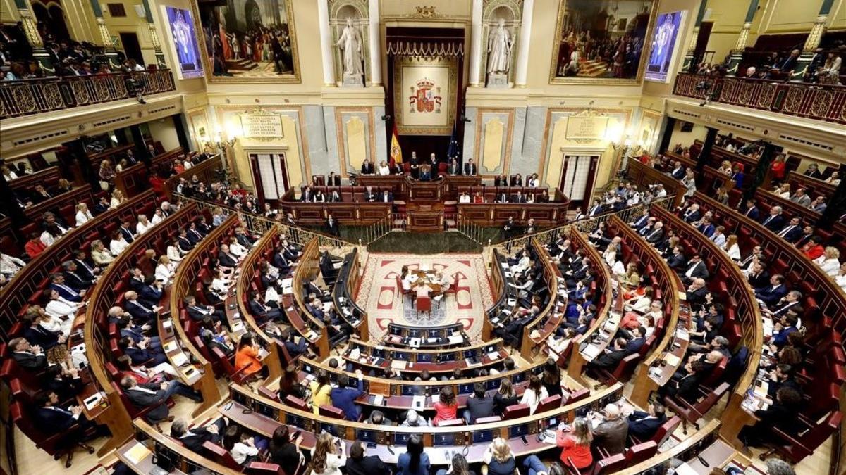 Vista general del hemiciclo del Congreso, durante la sesión constitutiva de la Cámara, el pasado 21 de mayo.