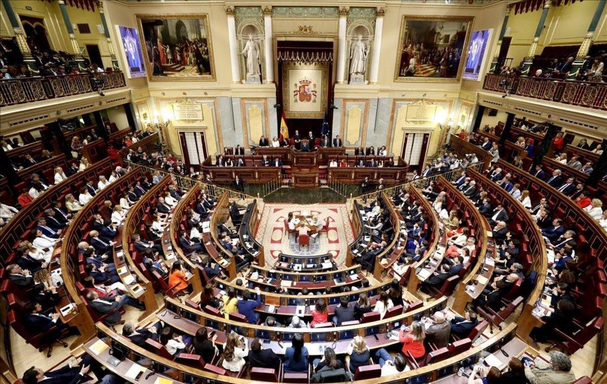 Vista general del hemiciclo del Congreso, durante la sesión constitutiva de la Cámara, el pasado 21 de mayo.