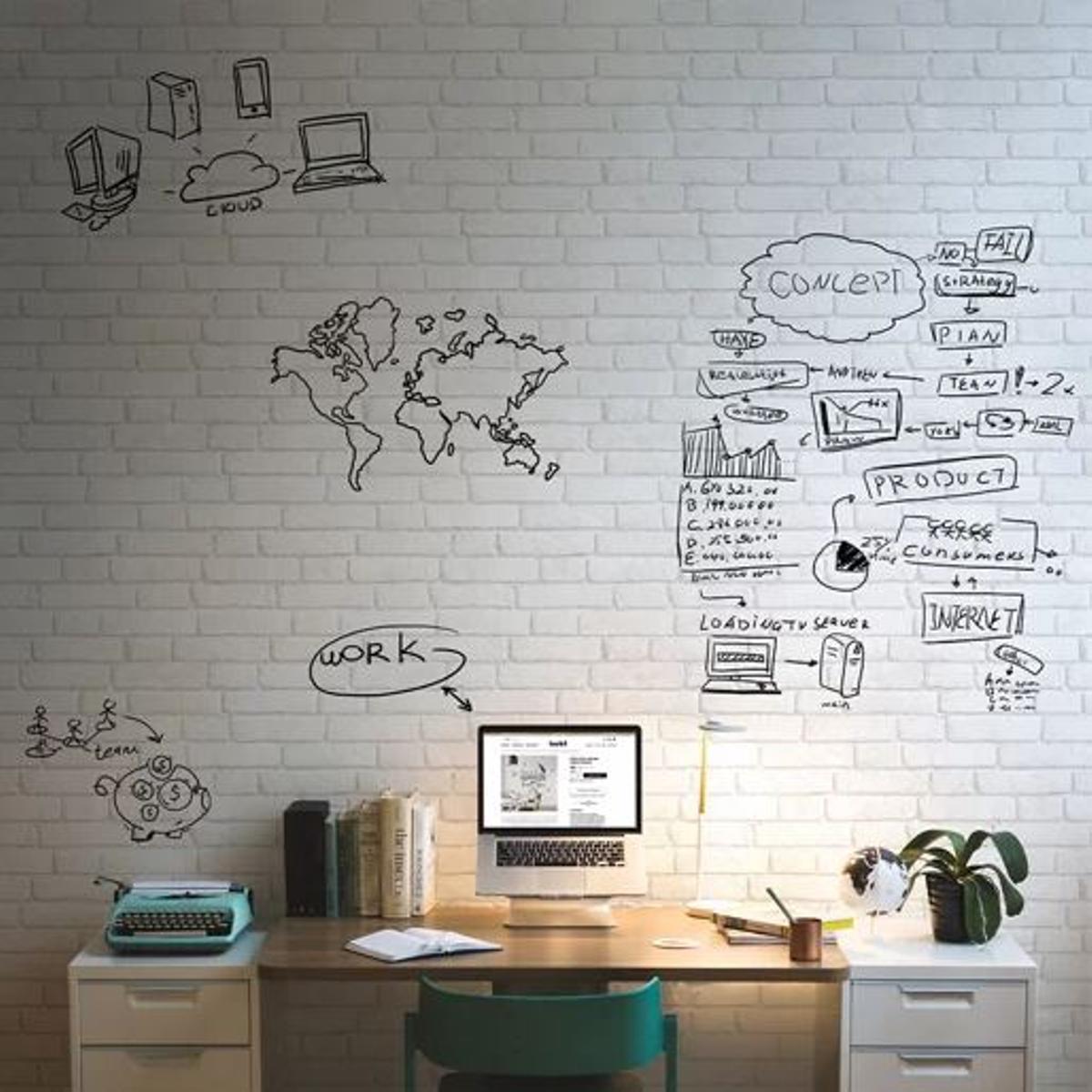 Papel pintado Leroy Merlín | La textura de ladrillos es adecuada para un despacho