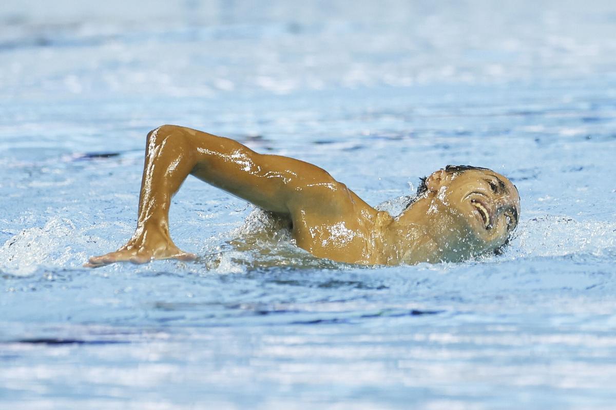 Jordi Cáceres durante el europeo de natación de París.