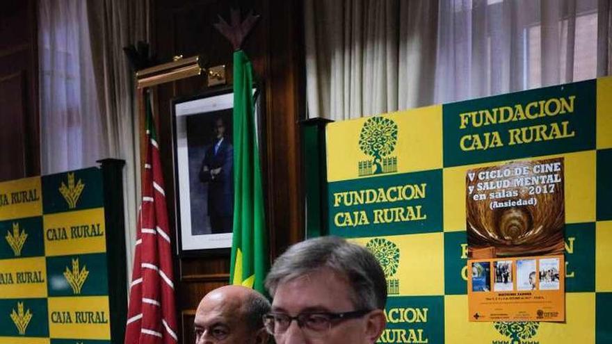 José María Martínez y Feliciano Ferrero, ayer en Caja Rural.