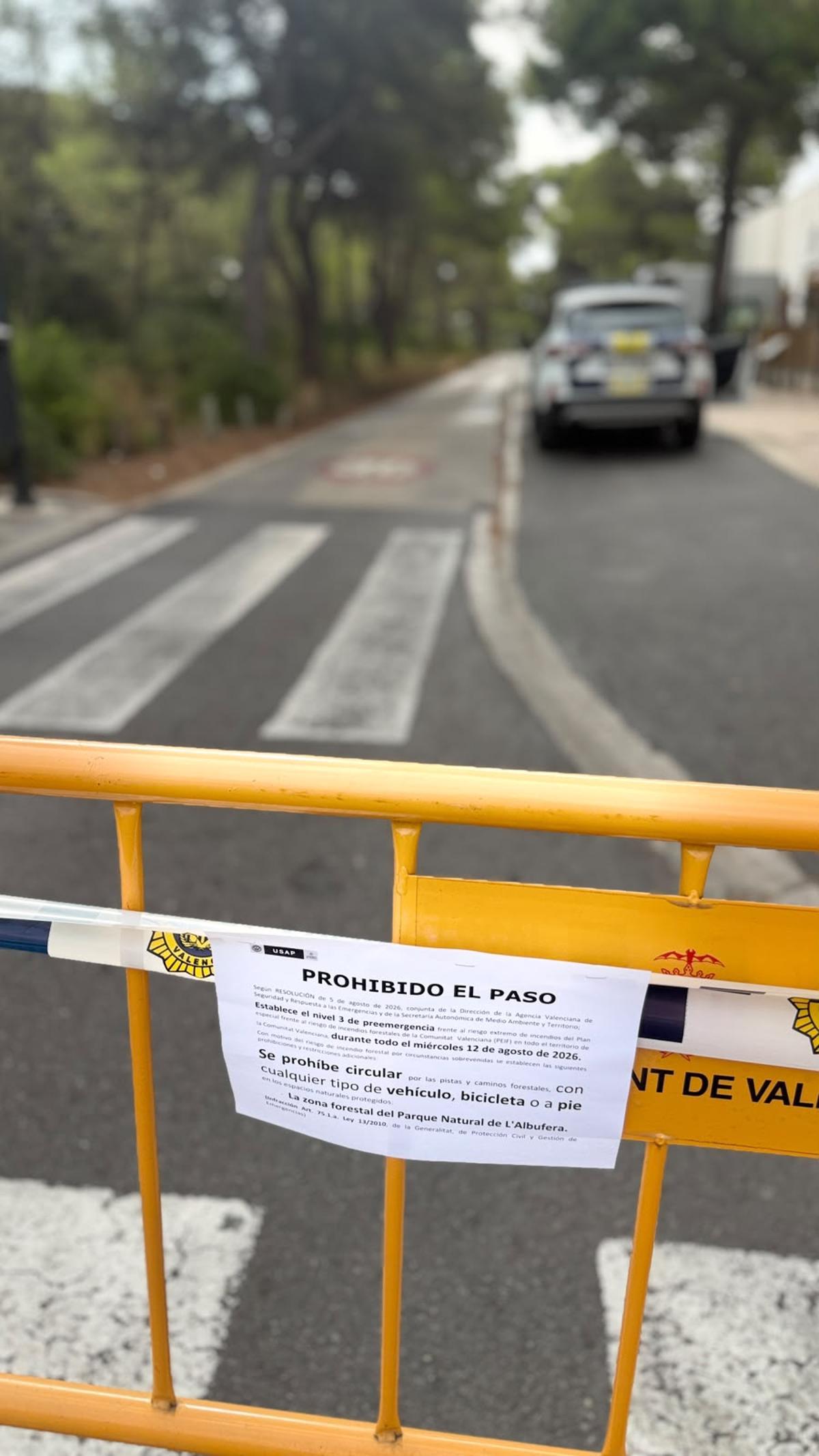 La Policía Local corta los accesos al paraje natural del Saler