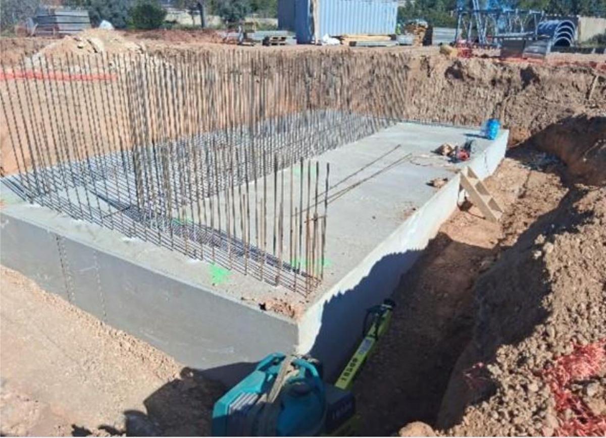 Cimentación del nuevo puente de la C3 en el barranco Grande.