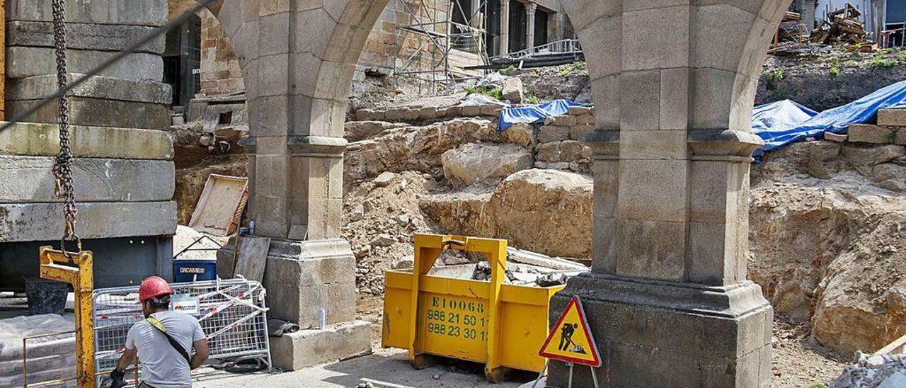 Las obras del Museo Arqueolóxico, en pleno centro de la ciudad.