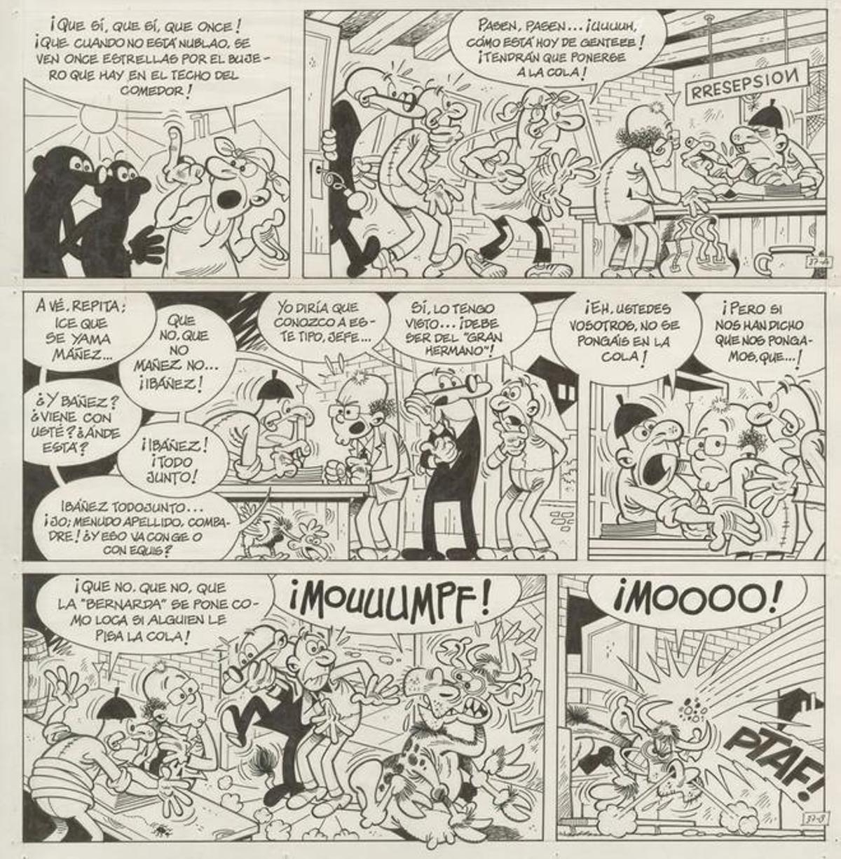 Viñetas de Mortadelo y Filemón en las que Ibáñez se coloca como personaje.