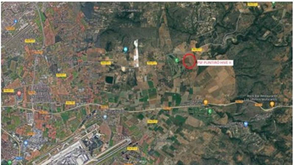 Lugar en el que está previsto el proyecto de parque solar.