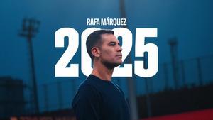 La imagen con la que el Barça anuncia la renovación de Rafa Márquez hasta 2025