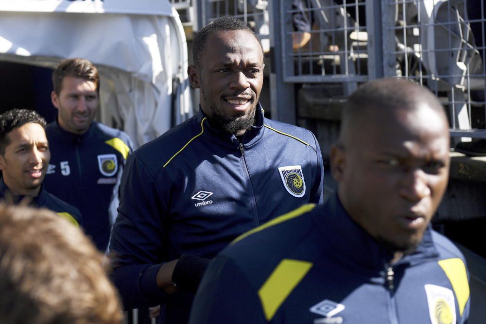 El primer entrenamiento de Usain Bolt, en imágenes