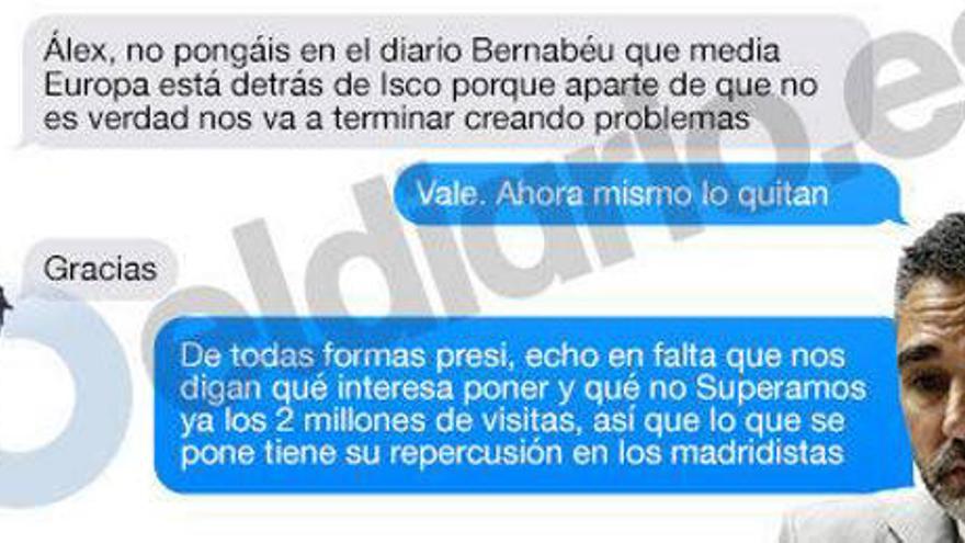 Florentino, comprometido por sus SMS: Bale, Isco y Undiano