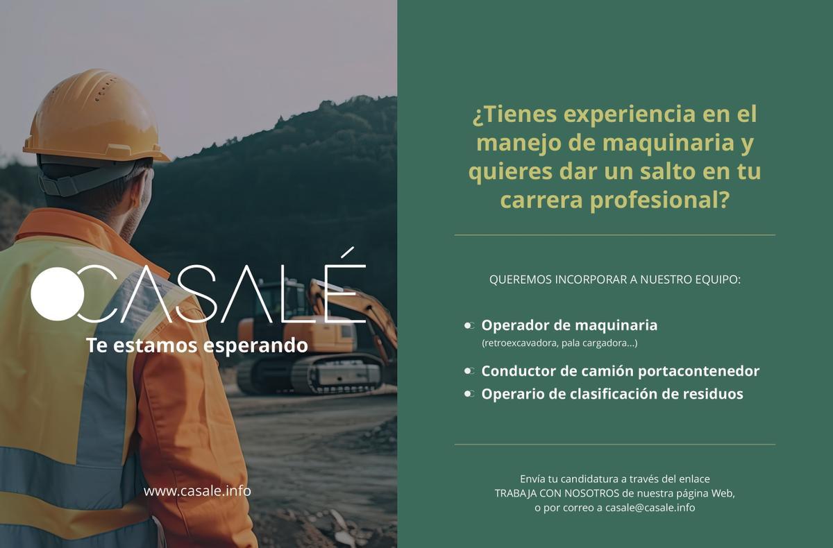 Casalé tiene actualmente varias ofertas de empleo disponibles.