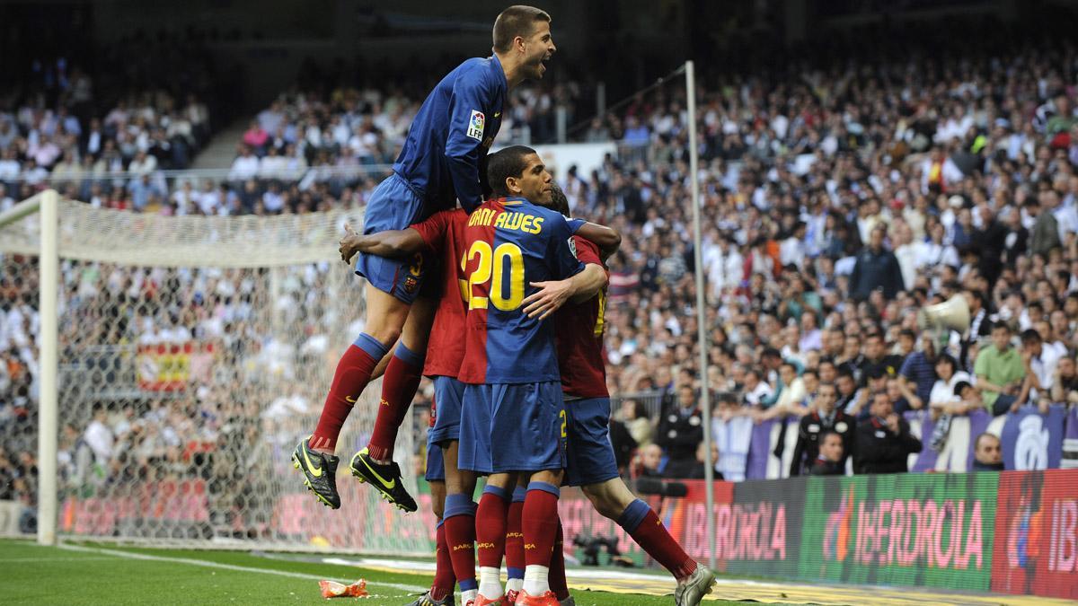 El central catalán se mostró así de expresivo en la victoria del Barça 2-6 en el campo del Real Madrid el 2 de mayo de 2009
