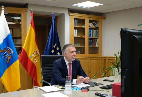 Ángel Víctor Torres, en la vídeo-conferencia de presidentes de los domingos