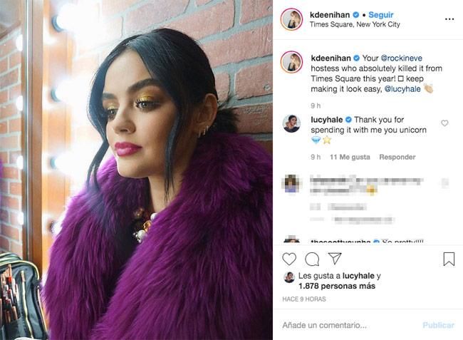 El maquillaje dorado de Lucy Hale para Nochevieja