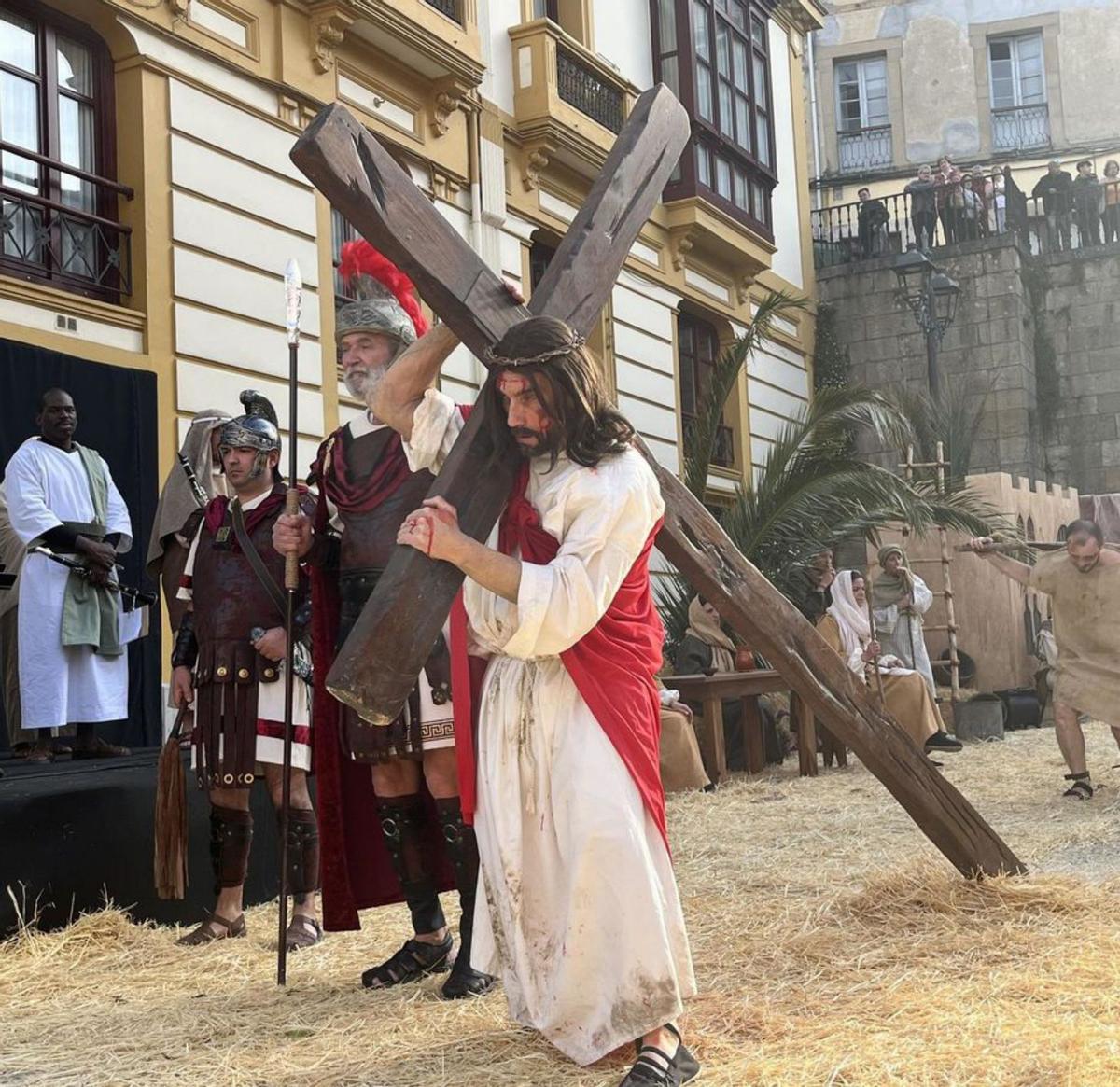 Una representación anterior del Via Crucis viviente en Piloña. | A. Fernández