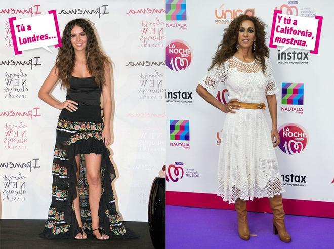 Cristina Pedroche y Rosario Flores en una 'photocall' con los mismos pelos