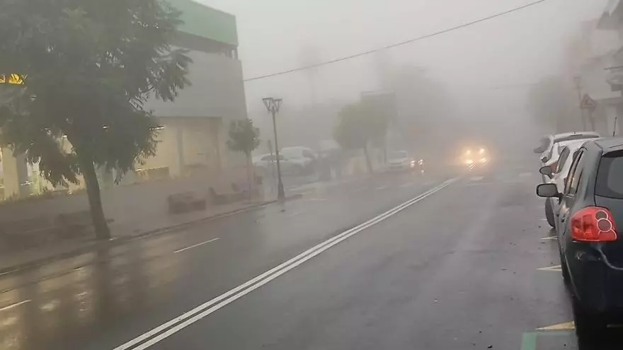 Lluvia intensa en La Palma por la borrasca Claudia