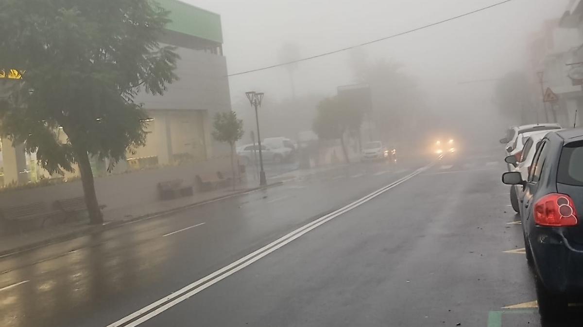 Lluvia intensa en La Palma por la borrasca Claudia