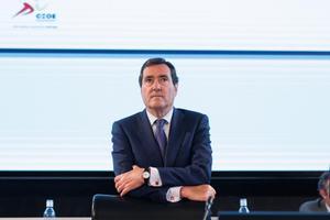 El presidente de la Confederación Española de Organizaciones Empresariales (CEOE), Antonio Garamendi, durante la Asamblea General 2022 de la CEOE, en la sede del Comité Olímpico Español (COE), a 22 de junio de 2022, en Madrid (España).