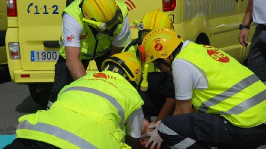 Herido un motorista tras una caída en La Laguna