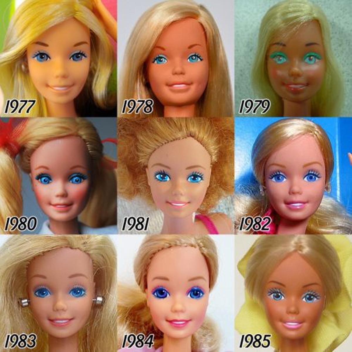 La evolución de Barbie desde 1977 a 1985