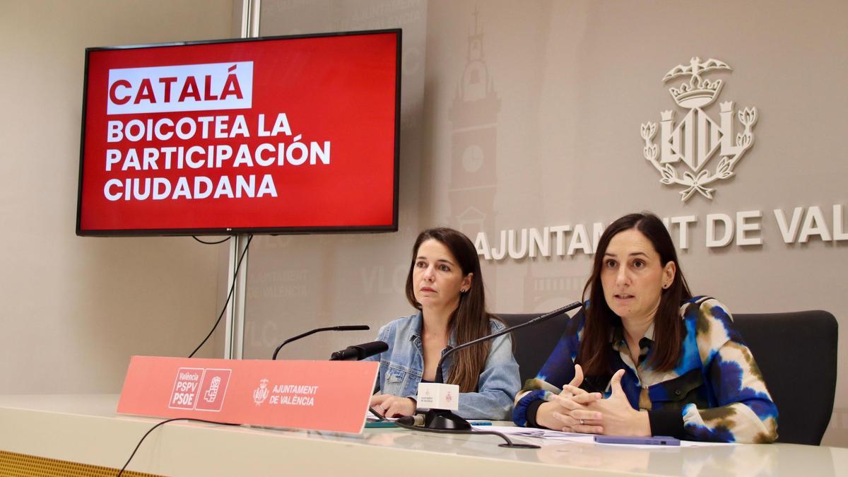 María Pérez y Elisa Valía, concejalas socialistas de València.