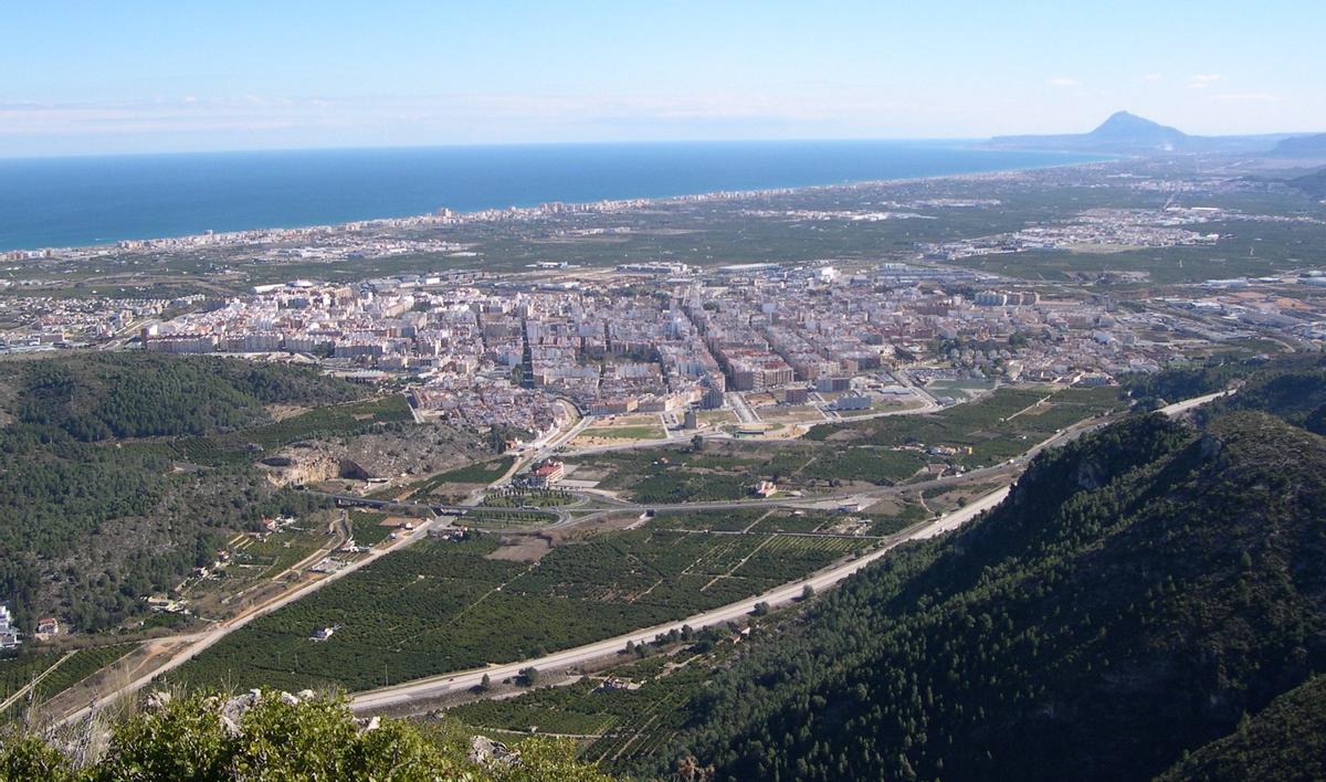 Huerta de Gandía desde el Molló de la Creu.