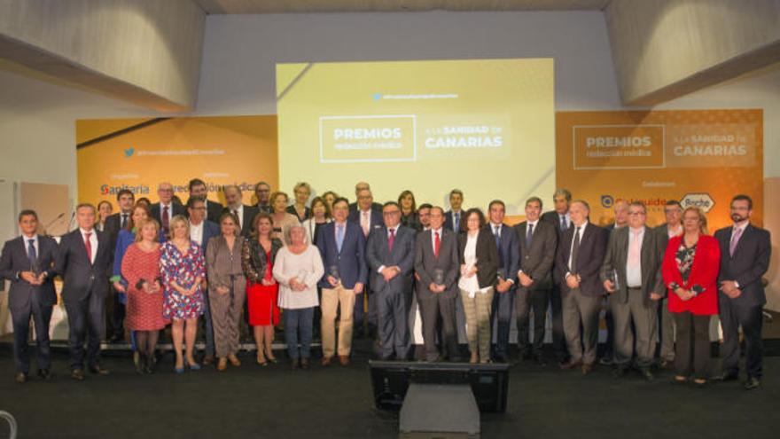 Premiados y autoridades, este jueves en Tenerife.