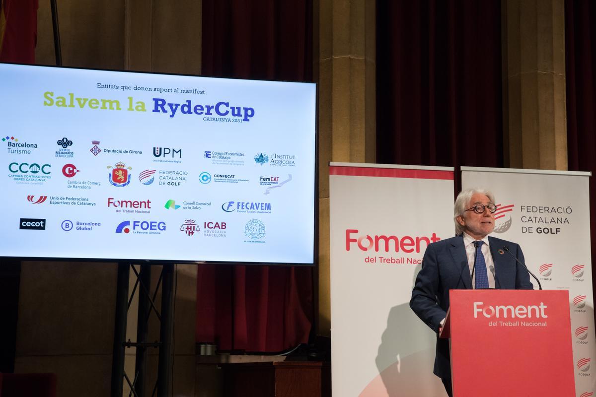 El presidente de Foment, Josep Sánchez Llibre, se mostró categórico sobre la Ryder Cup 2031