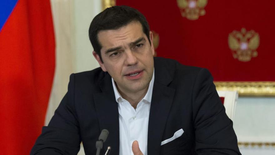 Tsipras, en rueda de prensa en Moscú.