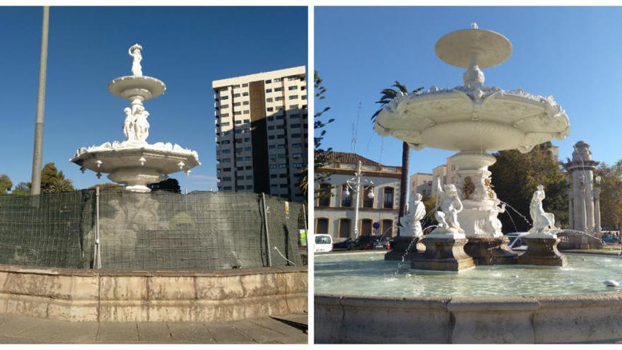 Vuelve el color blanco de los ochenta a la segunda fuente de la Alameda