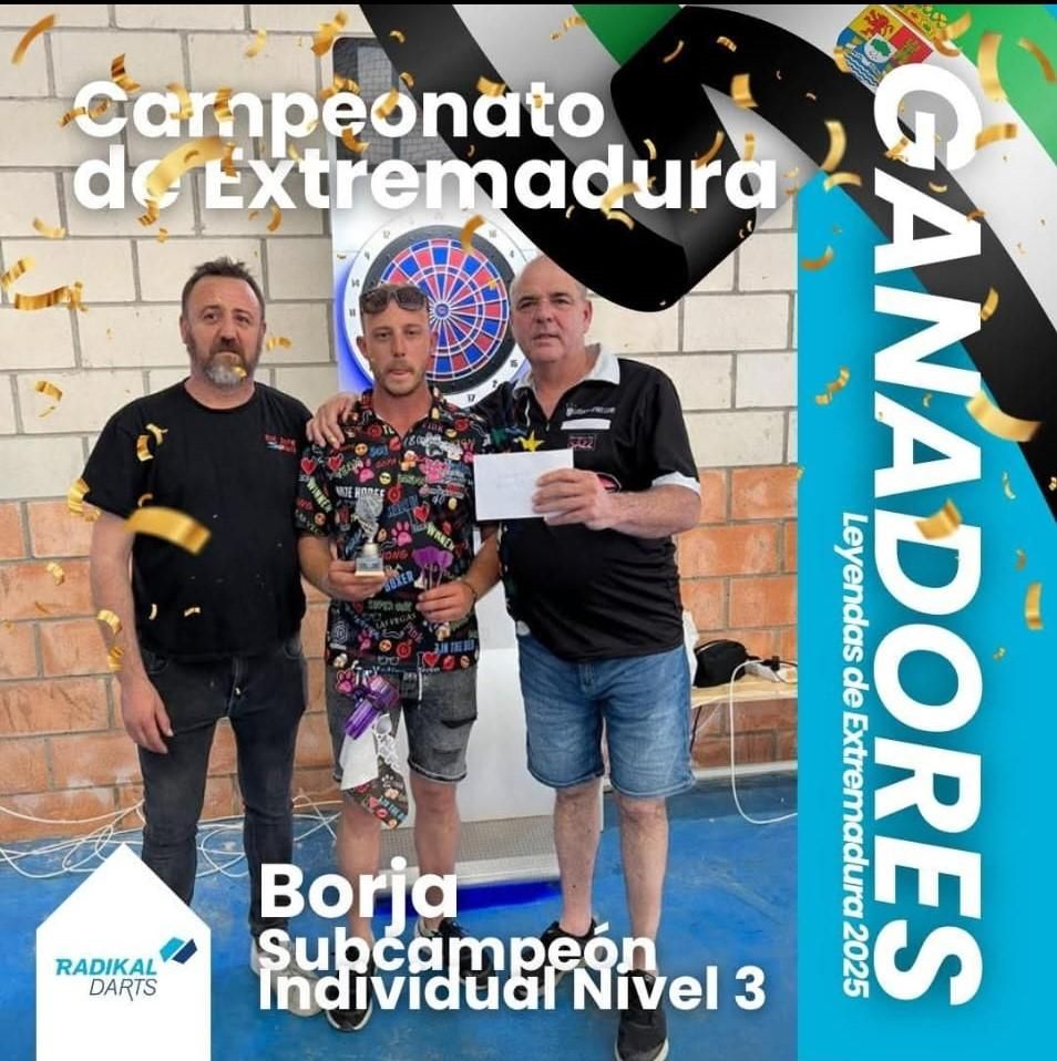 Estos los campeones y subcampeones de dardos del campeonato de Extremadura que se celebró en Valdesalor, en Cáceres