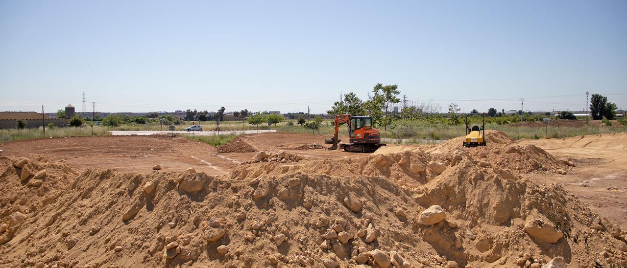 Obras del circuito pump track de Xirivella.