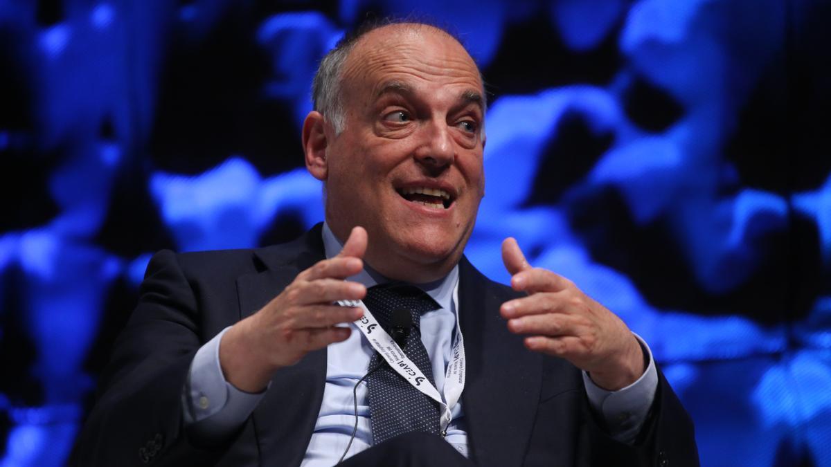 El presidente de LaLiga, Javier Tebas, durante un acto institucional.