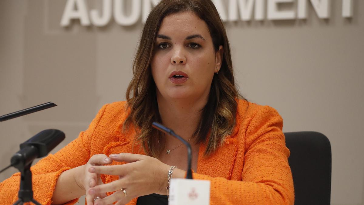 Sandra Gómez, durante la rueda de prensa de este martes