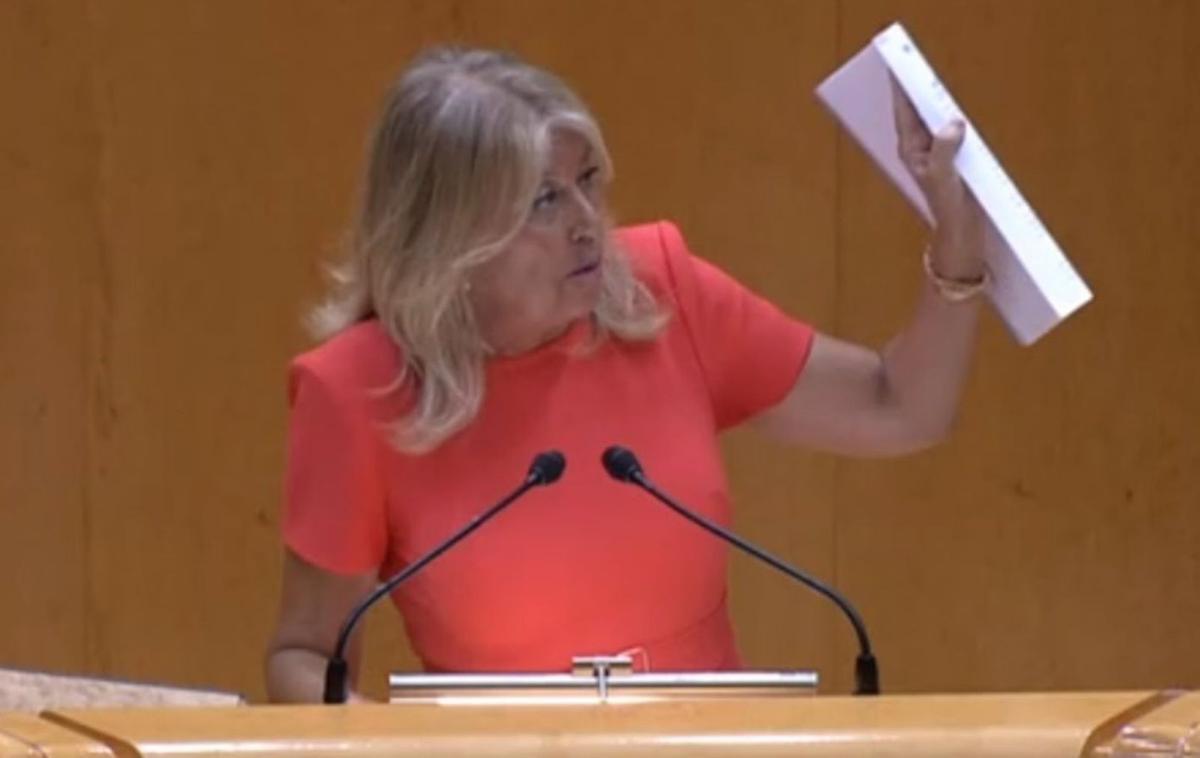 La alcaldesa y senadora, Ángeles Muñoz, en una intervención en la Cámara Alta. | L.O.