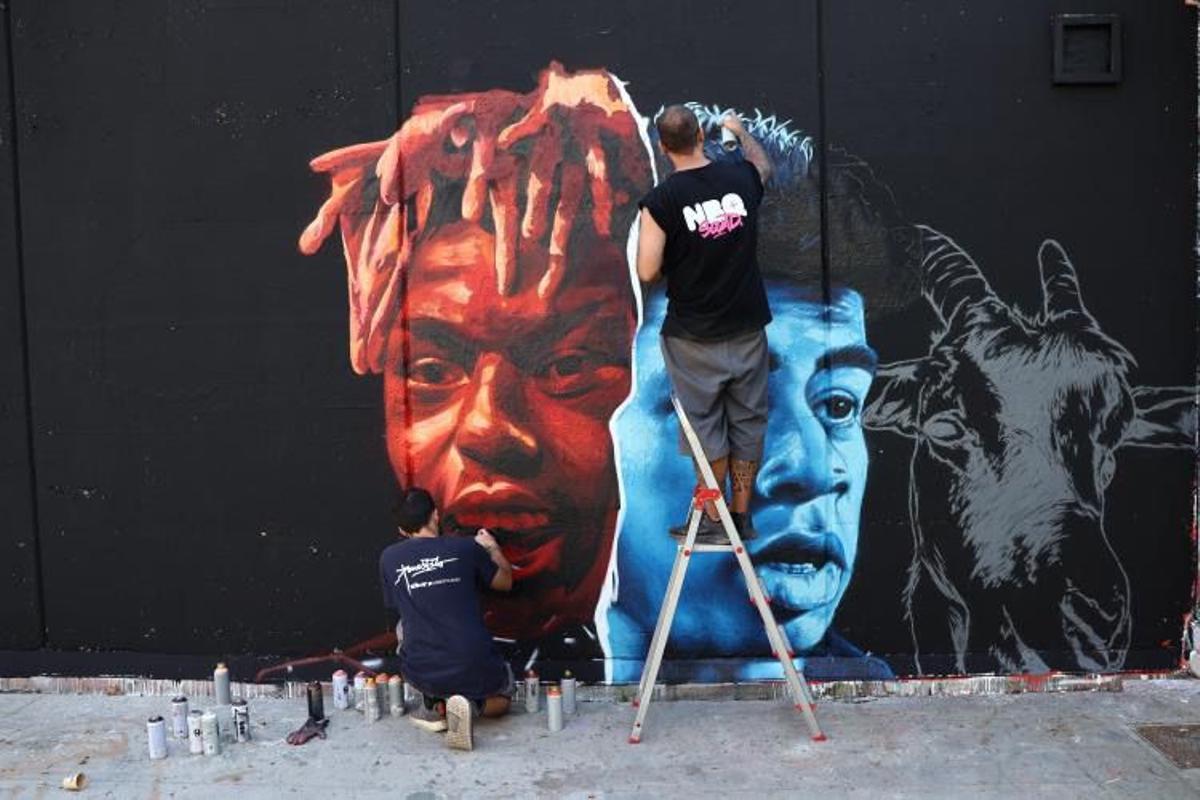 El mural más culé de Lamine Yamal y Nico Williams en Barcelona