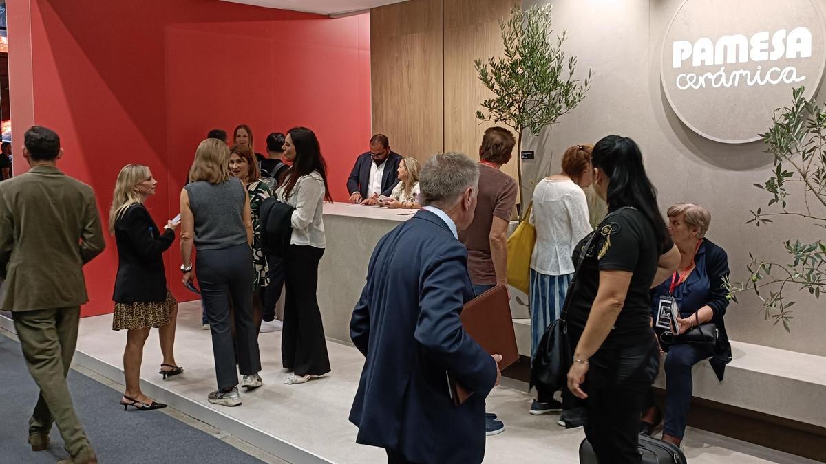 Entrada del estand de Pamesa en la última edición de la feria Cersaie, celebrada en septiembre en Bolonia.