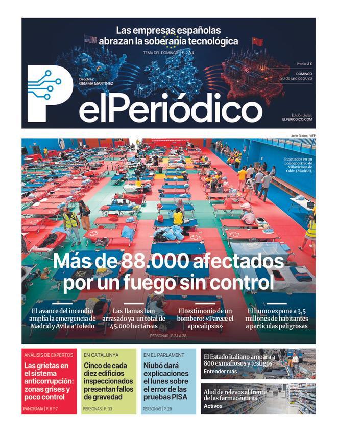 La portada de EL PERIÓDICO del 26 de julio de 2026