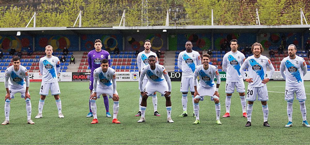 La formación inicial del Deportivo, ayer en el Nuevo Ganzábal. |  // LOF