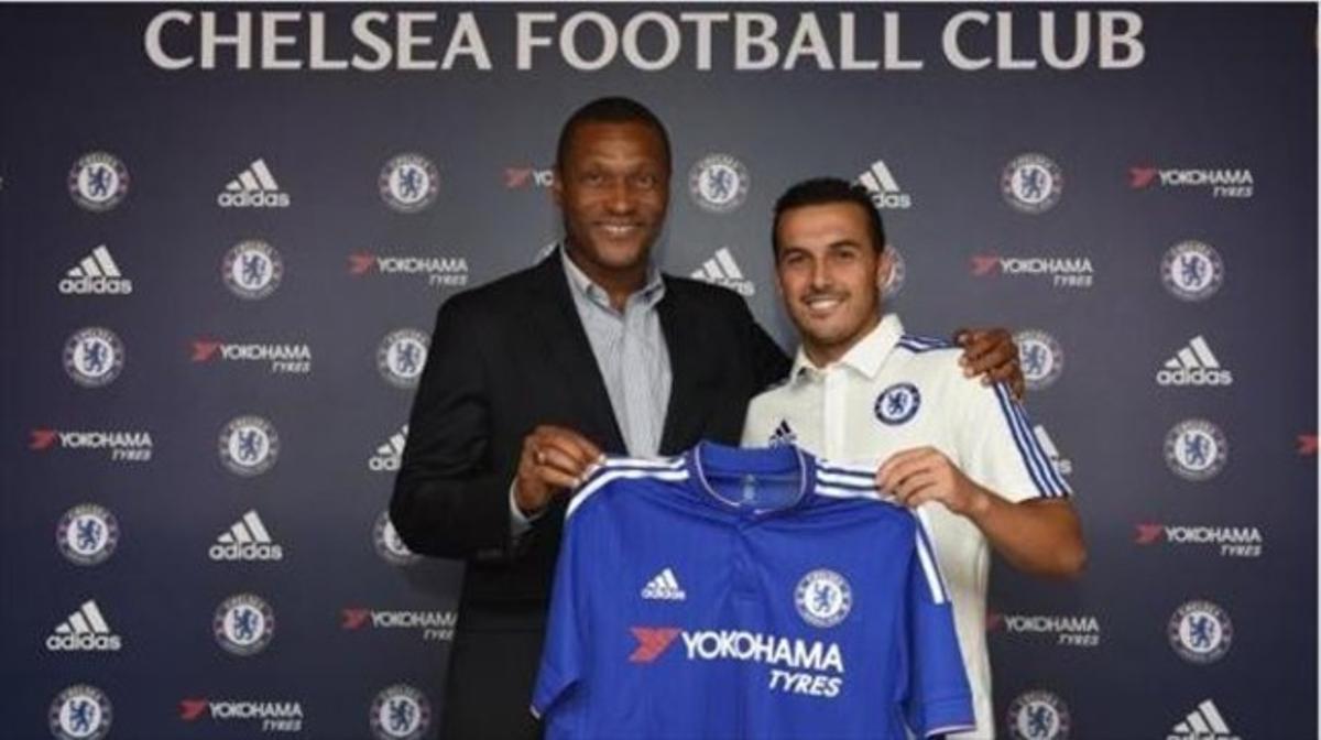 Pedro, amb la samarreta del Chelsea, ahir.