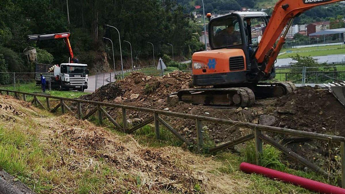 Los trabajos que se están ejecutando en La Angariella.