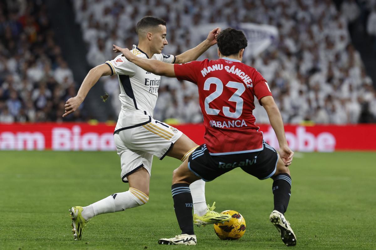 Lucas Vázquez, jugador del Real Madrid, durante el partido frente al Cleta.