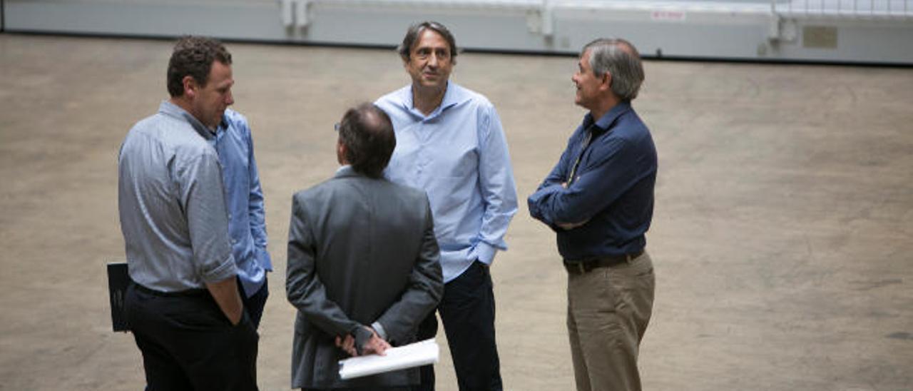 Juanra Marrero, Óliver Armas,  Luis Casimiro y Berdi  Pérez en el Gran Canaria Arena.