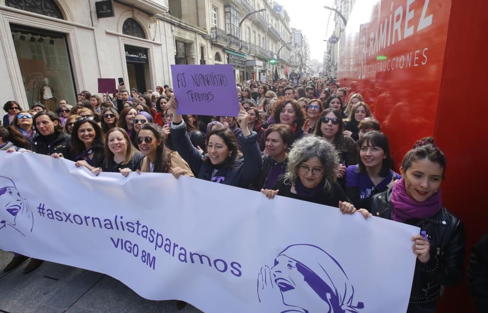 Las periodistas de Vigo han secundado la protesta del Día de la Mujer